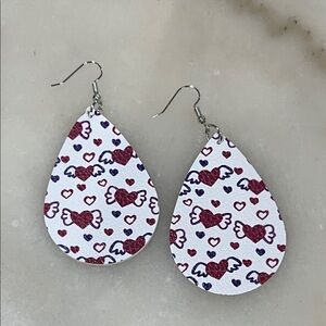 Heart Patterned Teardrop Earrings
